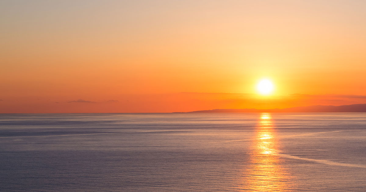 The sun sets over the Salish Sea.